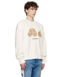 Sweat-shirt brodé blanc Palm Angels