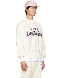 Sweat-shirt brodé blanc Late Checkout