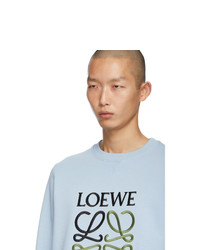 Sweat-shirt brodé bleu clair Loewe