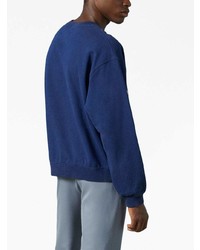 Sweat-shirt brodé bleu marine Gucci