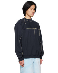 Sweat-shirt brodé bleu marine Jacquemus