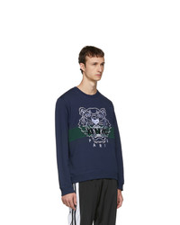 Sweat-shirt brodé bleu marine Kenzo