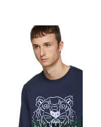 Sweat-shirt brodé bleu marine Kenzo