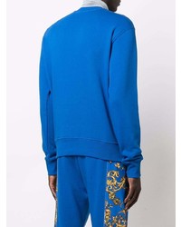 Sweat-shirt brodé bleu VERSACE JEANS COUTURE