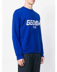 Sweat-shirt brodé bleu Golden Goose Deluxe Brand