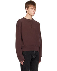 Sweat-shirt brodé bordeaux Maison Margiela