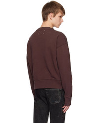 Sweat-shirt brodé bordeaux Maison Margiela