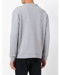 Sweat-shirt brodé gris Christopher Kane