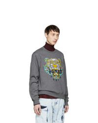 Sweat-shirt brodé gris Kenzo