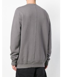 Sweat-shirt brodé gris Rick Owens DRKSHDW