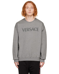 Sweat-shirt brodé gris Versace