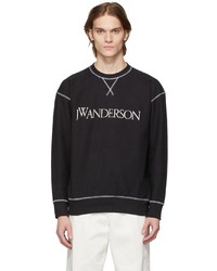 Sweat-shirt brodé noir et blanc JW Anderson