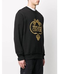 Sweat-shirt brodé noir VERSACE JEANS COUTURE