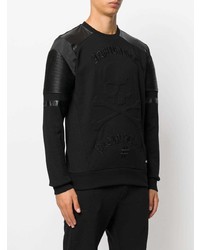 Sweat-shirt brodé noir Philipp Plein