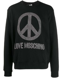Sweat-shirt brodé noir Love Moschino
