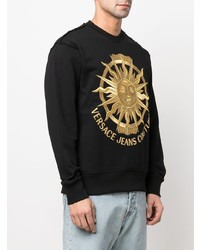 Sweat-shirt brodé noir VERSACE JEANS COUTURE