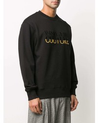 Sweat-shirt brodé noir VERSACE JEANS COUTURE