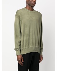 Sweat-shirt brodé olive Moschino