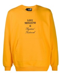 Sweat-shirt brodé orange Love Moschino