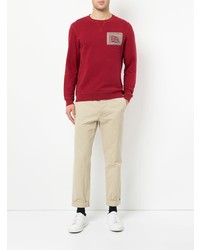 Sweat-shirt brodé rouge Kent & Curwen