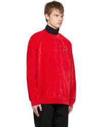 Sweat-shirt brodé rouge Raf Simons