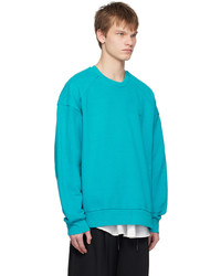 Sweat-shirt brodé turquoise Juun.J