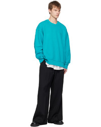 Sweat-shirt brodé turquoise Juun.J