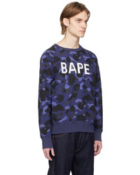 Sweat-shirt camouflage bleu marine BAPE