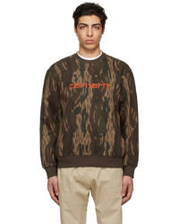 Sweat-shirt camouflage marron foncé