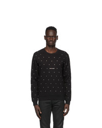 Sweat-shirt en broderie anglaise noir