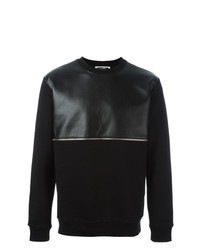 Sweat-shirt en cuir noir