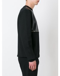 Sweat-shirt en cuir noir McQ Alexander McQueen