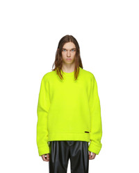 Sweat-shirt en daim chartreuse