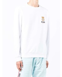 Sweat-shirt en polaire blanc Moschino