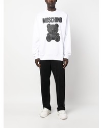 Sweat-shirt en polaire blanc Moschino