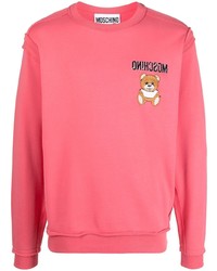 Sweat-shirt en polaire brodé fuchsia