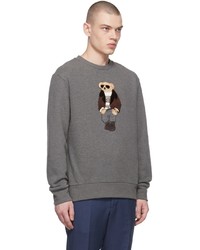 Sweat-shirt en polaire brodé gris foncé Ralph Lauren Purple Label