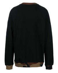 Sweat-shirt en polaire camouflage noir Moschino