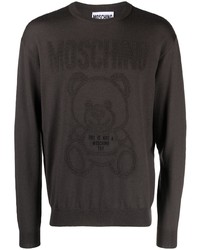 Sweat-shirt en polaire gris foncé Moschino