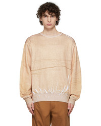 Sweat-shirt en polaire imprimé beige