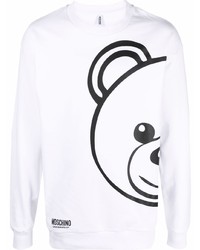 Sweat-shirt en polaire imprimé blanc et noir