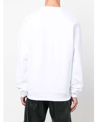 Sweat-shirt en polaire imprimé blanc et noir Moschino