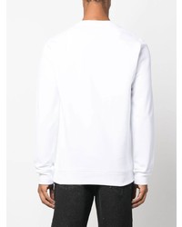 Sweat-shirt en polaire imprimé blanc Moschino