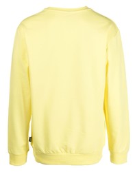 Sweat-shirt en polaire imprimé jaune Moschino