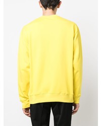 Sweat-shirt en polaire imprimé jaune Moschino
