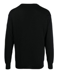 Sweat-shirt en polaire imprimé noir Moschino