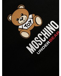 Sweat-shirt en polaire imprimé noir Moschino