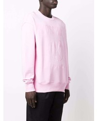 Sweat-shirt en polaire imprimé rose Moschino