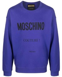Sweat-shirt en polaire imprimé violet Moschino