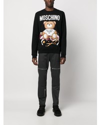 Sweat-shirt en polaire noir Moschino